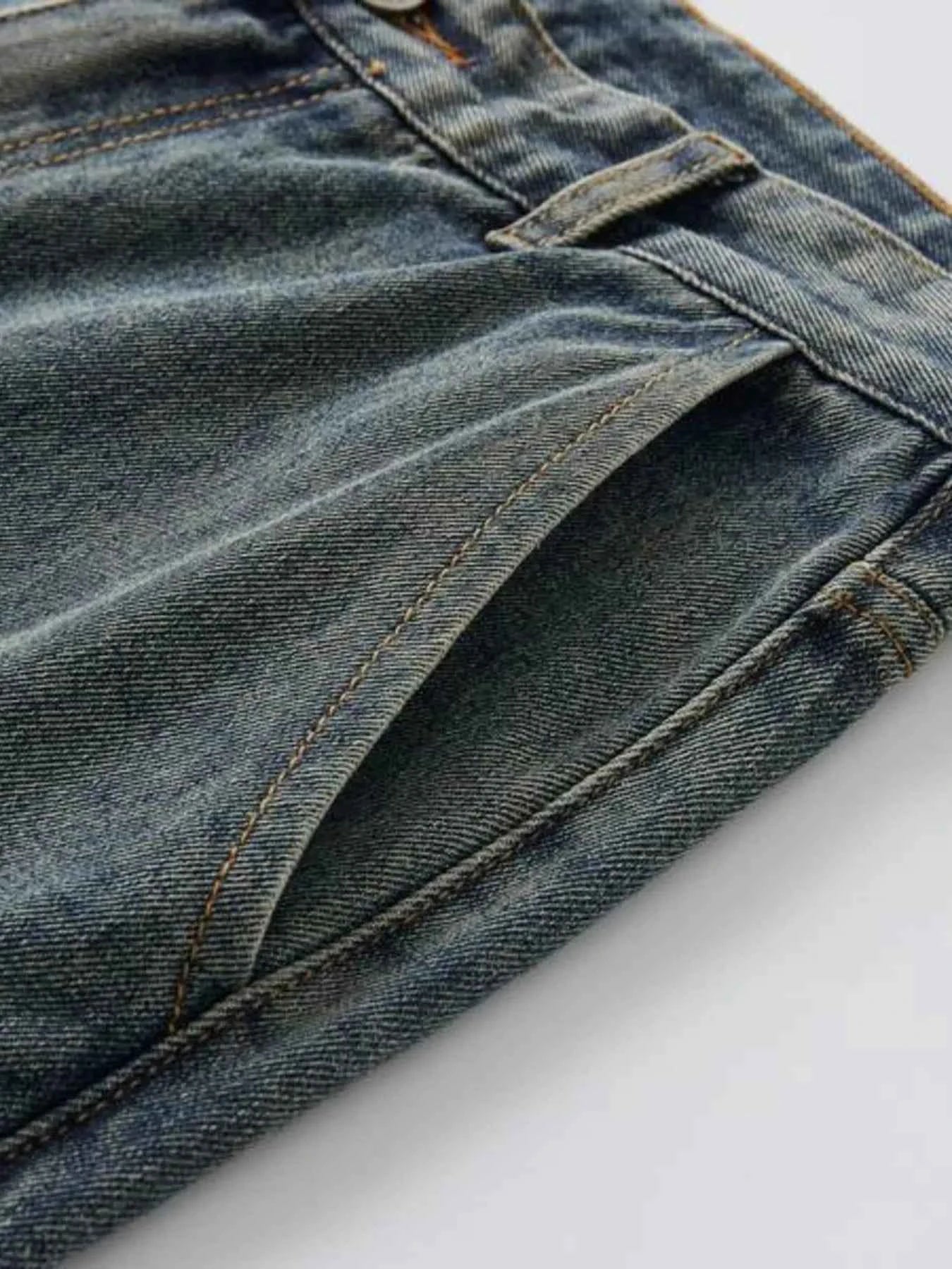 Men's Full Size Washed Cargo Wide Leg Jeans Plus Size